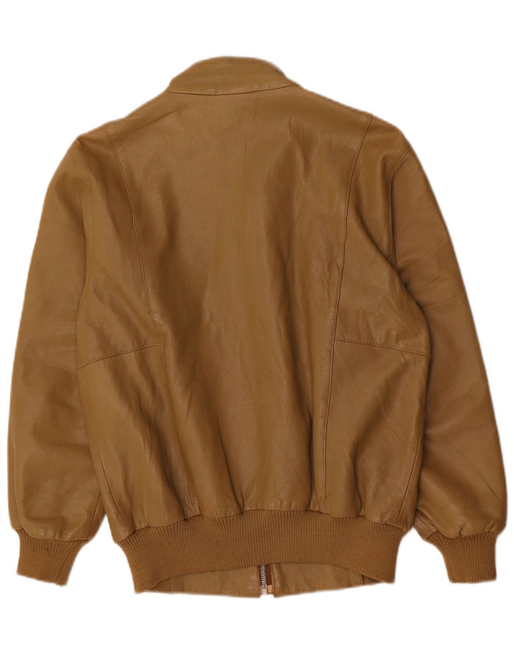 Vintage Womens Leather Jacket EU 36 Small Brown Leather