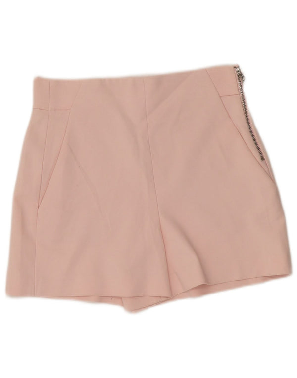Zara Womens High Rise Casual Shorts XS W25 Pink Cotton
