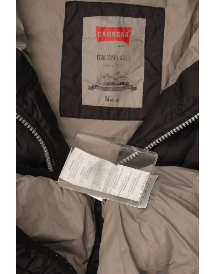 Carrera Mens Hooded Padded Jacket UK 38 Medium Black Polyamide
