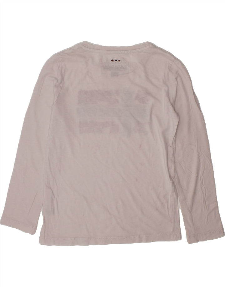 NAPAPIJRI Boys Graphic Top Long Sleeve 7-8 Years White Vintage Napapijri and Second-Hand Napapijri from Messina Hembry 