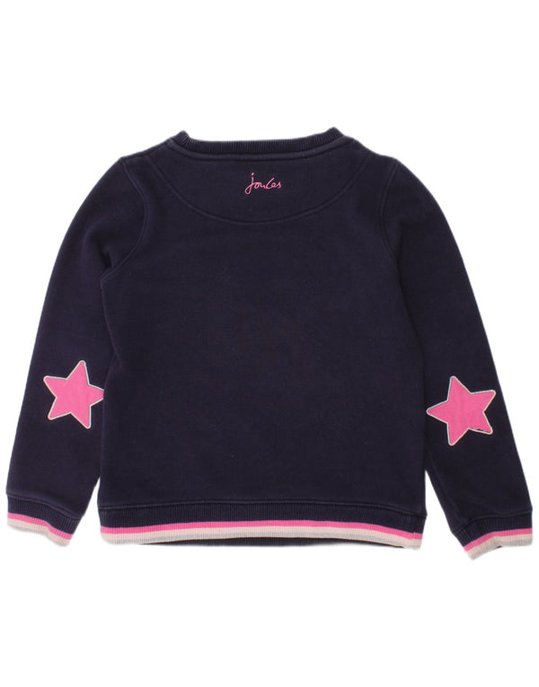 Joules Girls Unicorn Sweatshirt Jumper 7-8 Years Navy Blue Polyester