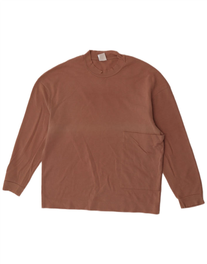 Zara Mens Top Long Sleeve Large Brown