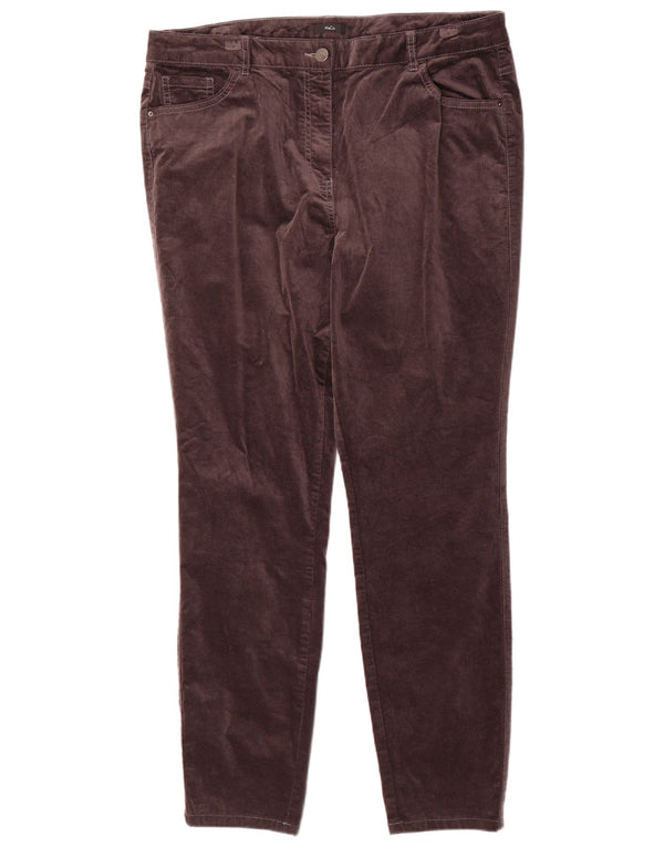 M&Co Womens Tapered Casual Trousers UK 18 XL W36 L30 Grey Cotton