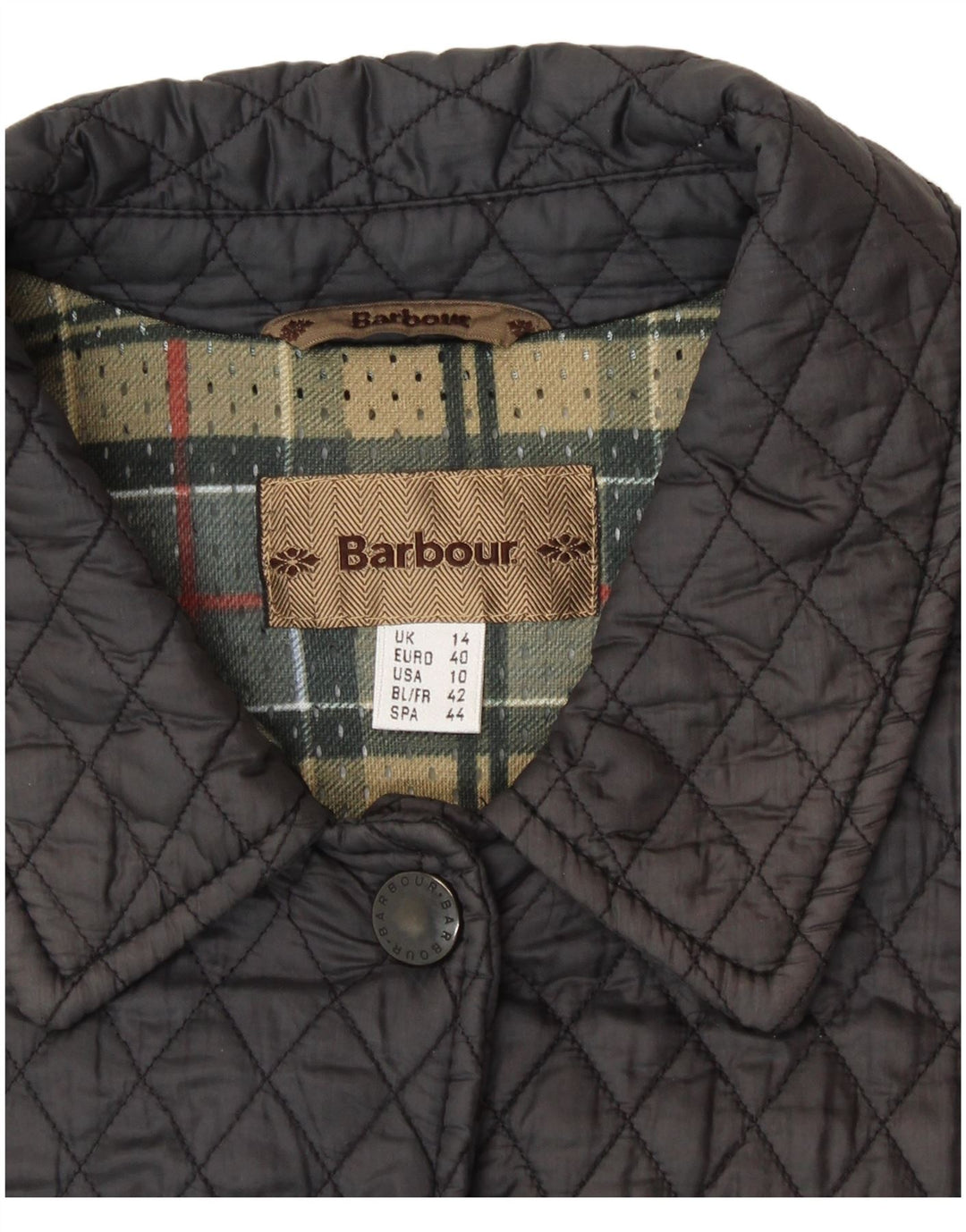 BARBOUR Womens Quilted Jacket UK 14 Large  Black Nylon