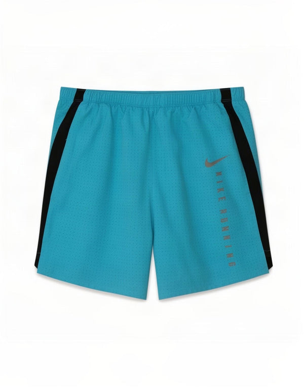 Nike Womens Dri Fit Graphic Sport Shorts UK 8 Small Blue Colourblock