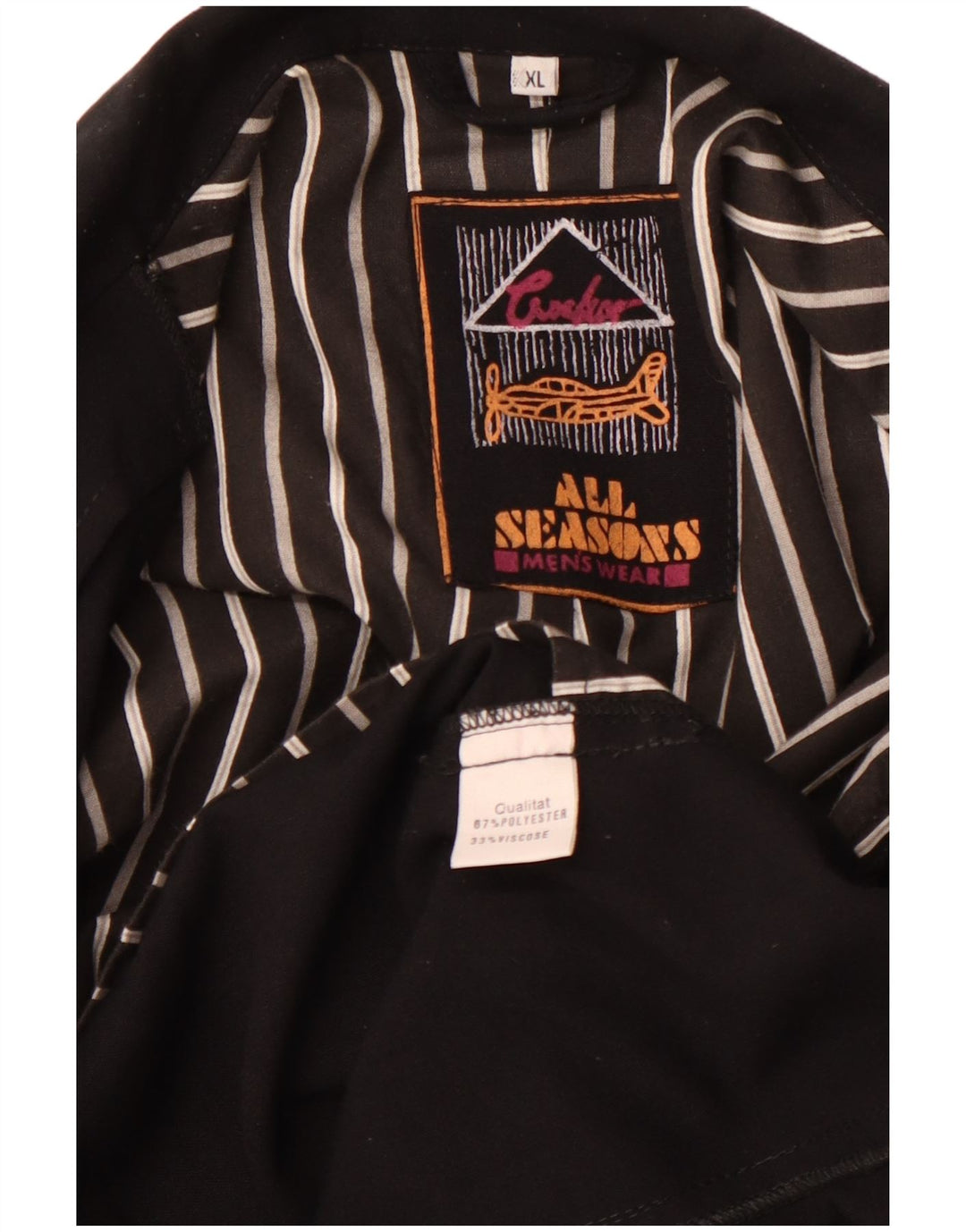 VINTAGE Mens Double Breasted Blazer Jacket UK 42 XL Black Polyester