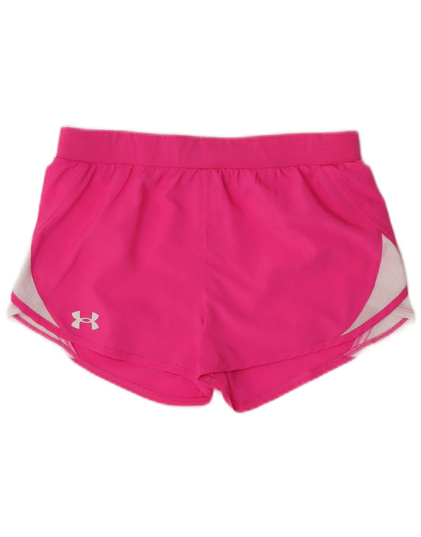 Under Armour Girls Sport Shorts 11-12 Years Large Pink Colourblock