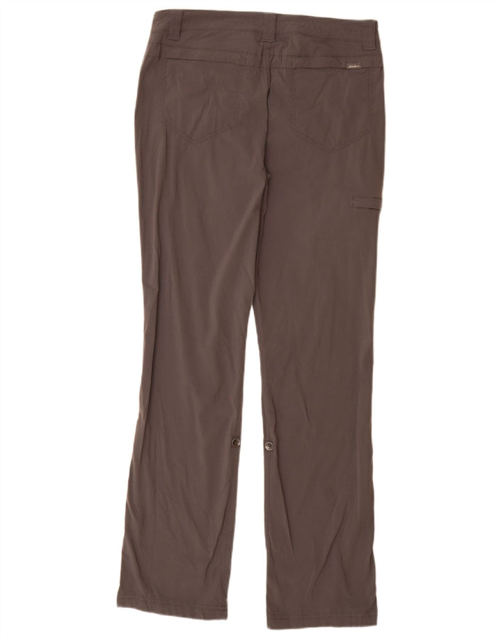 Eddie Bauer Womens Straight Cargo Trousers US 2 XS W28 L31 Grey Nylon