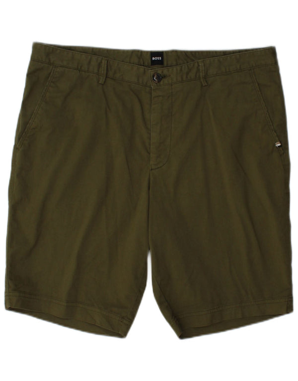 HUGO BOSS Mens Chino Shorts IT 52 XL W36 Khaki Cotton