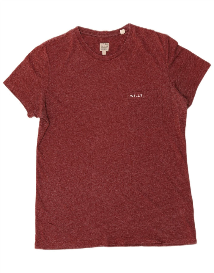 Jack Wills Mens T-Shirt Top Large Burgundy Flecked Polyester