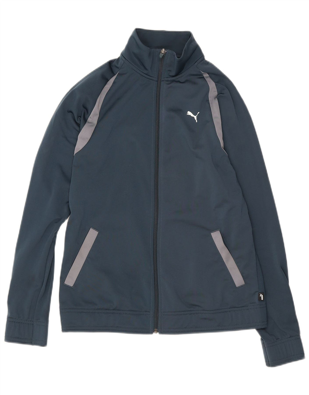 Puma Womens Tracksuit Top Jacket UK 10 Small Blue Colourblock Polyester