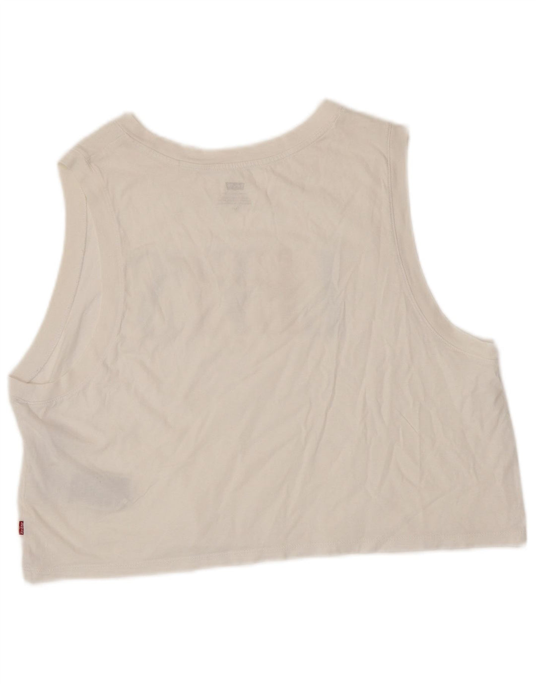 LEVI'S Womens Crop Graphic Vest Top UK 16 Large White Cotton