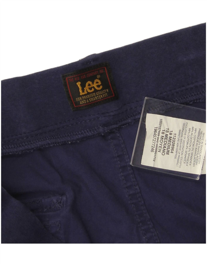 LEE Womens High Waist Cargo Capri Trousers US 18 2XL W36 L21 Navy Blue