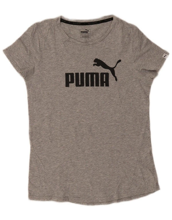 Puma Womens Graphic T-Shirt Top UK 14 Medium Grey Cotton