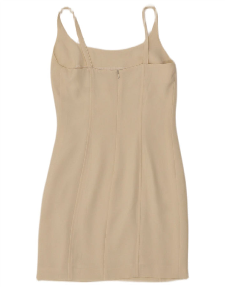 Marella Womens Sleeveless Sheath Dress UK 8 Small Off White Polyester
