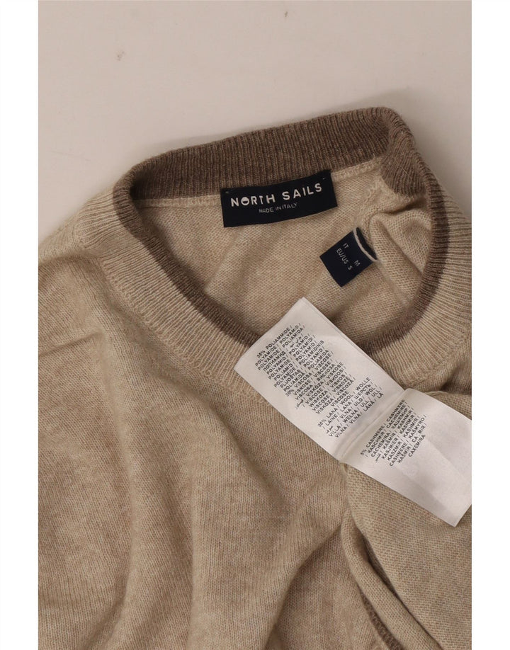 North Sails Mens Crew Neck Jumper Sweater Medium Beige Polyamide