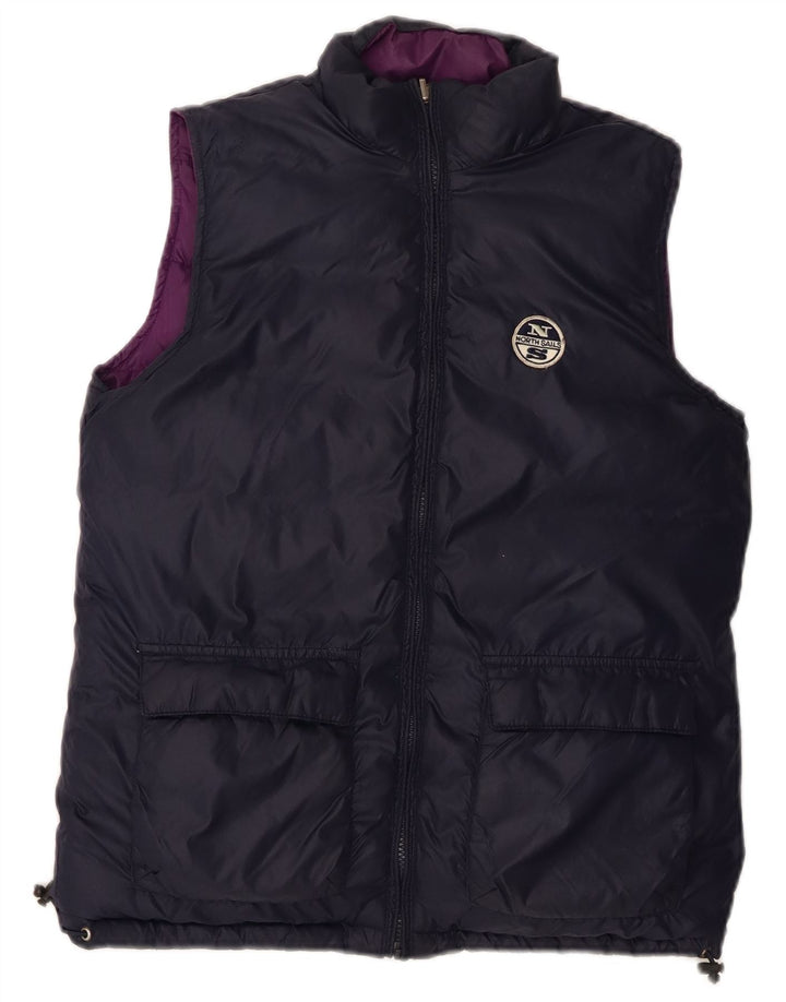 North Sails Womens Reversible Padded Gilet UK 10 Small Purple Polyamide