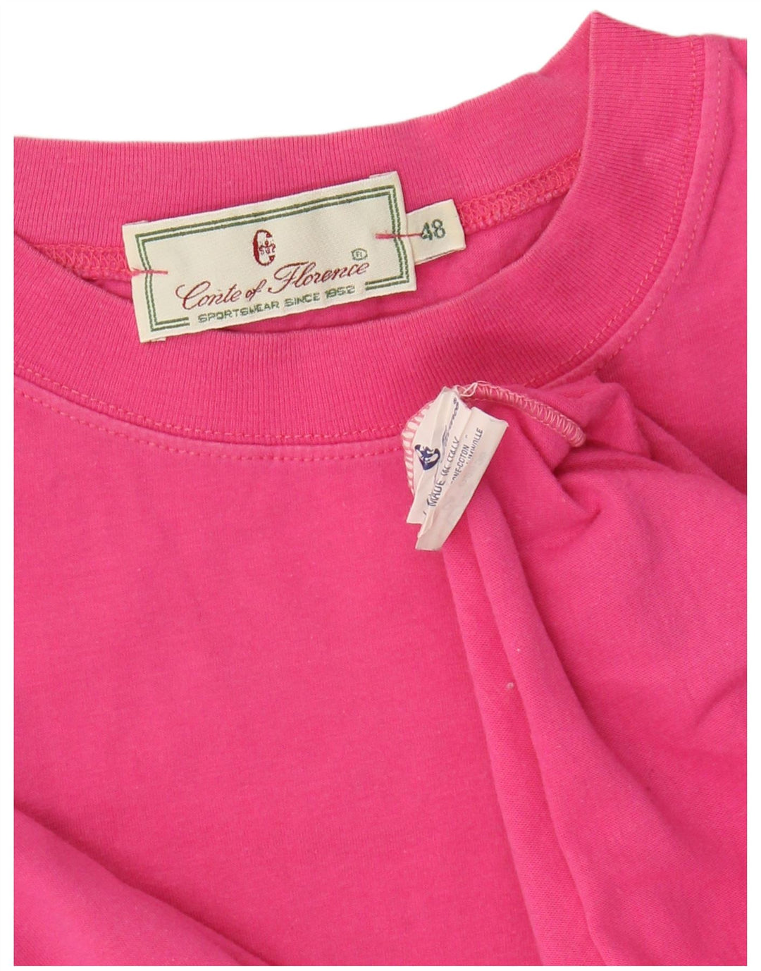 CONTE OF FLORENCE Womens T-Shirt Top IT 48 XL Pink Cotton
