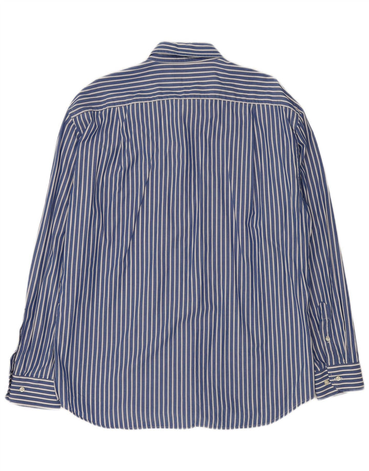 ROCCOBAROCCO Mens Shirt Size 43 17 XL Blue Striped Cotton