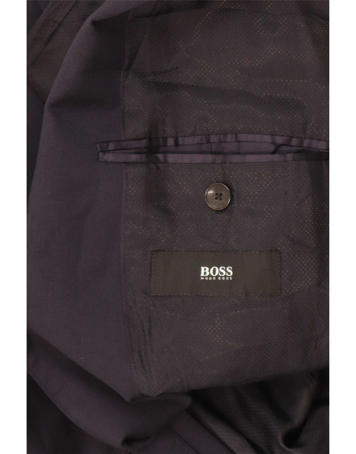 Hugo Boss Mens 2 Button Blazer Jacket EU 52 XL Navy Blue Wool