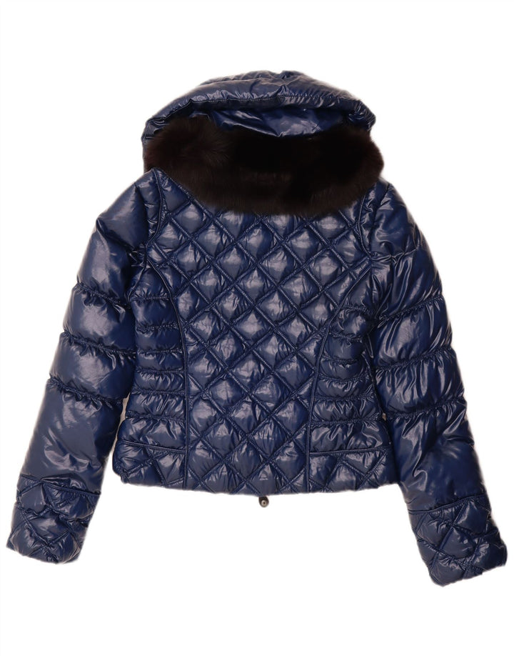PINKO Womens Padded Jacket UK 8 Small  Navy Blue Polyamide