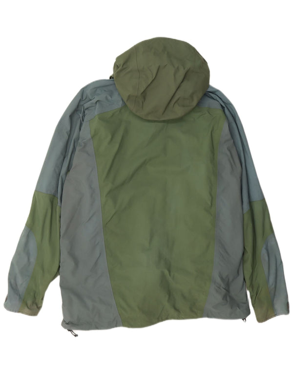 Berghaus Mens Hooded Rain Jacket UK 40 Large Green Colourblock Nylon