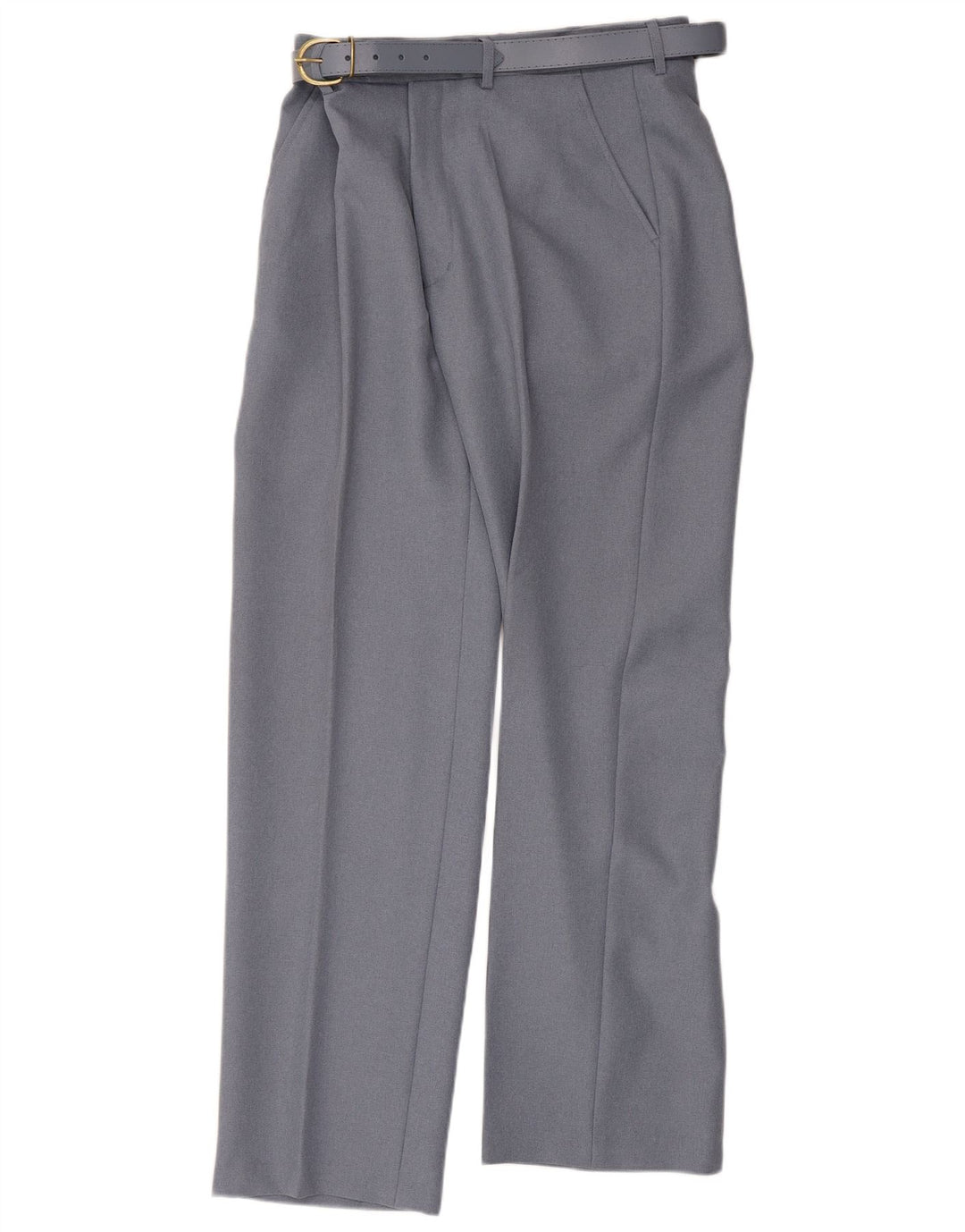 Vintage Womens Straight Suit Trousers W34 L30 Grey Polyester