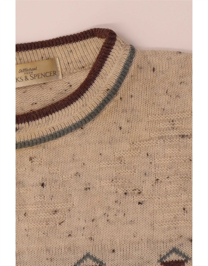 Marks & Spencer Mens St. Michael Crew Neck Jumper Sweater XL Beige