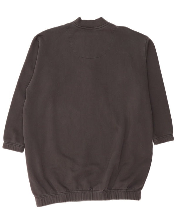 ADIDAS Womens Oversized Zip Neck Sweatshirt Jumper Dress UK 24/26 2XL Grey