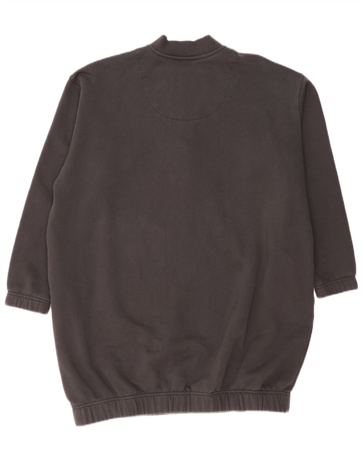 ADIDAS Womens Oversized Zip Neck Sweatshirt Jumper Dress UK 24/26 2XL Grey