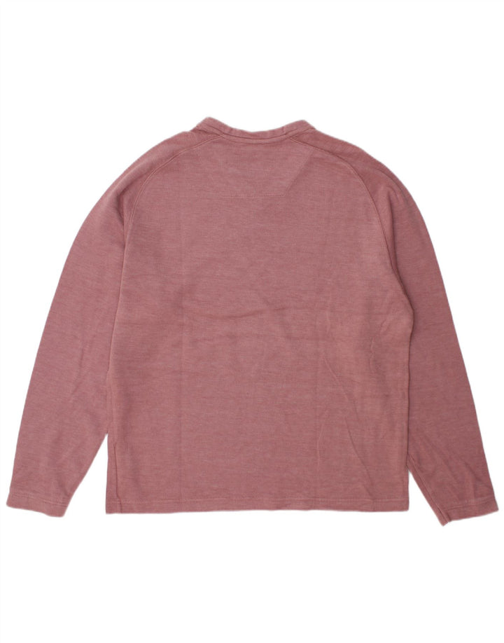 Marks & Spencer Mens Blue Harbour Top Long Sleeve Medium Burgundy Cotton