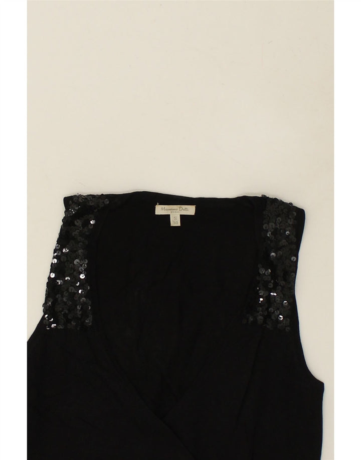 MASSIMO DUTTI Womens Vest Top UK 10 Small Black | Vintage Massimo Dutti | Thrift | Second-Hand Massimo Dutti | Used Clothing | Messina Hembry 