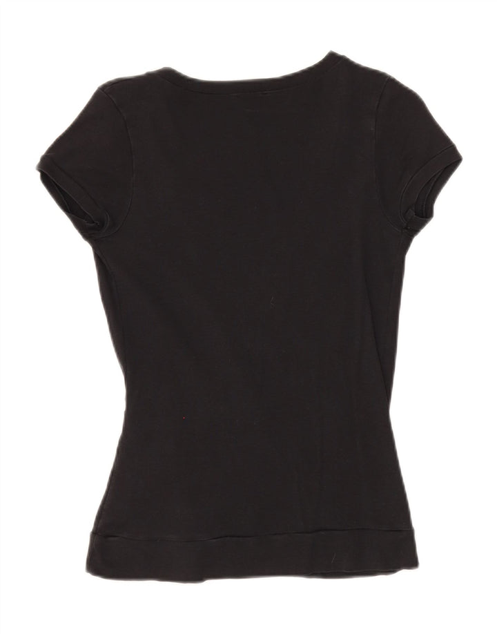 Benetton Womens Blouse Top UK 10 Small Black