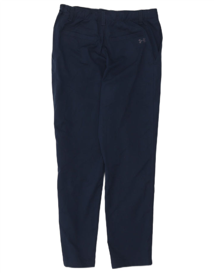 UNDER ARMOUR Boys Slim Casual Trousers 15-16 Years W29 L27 Navy Blue