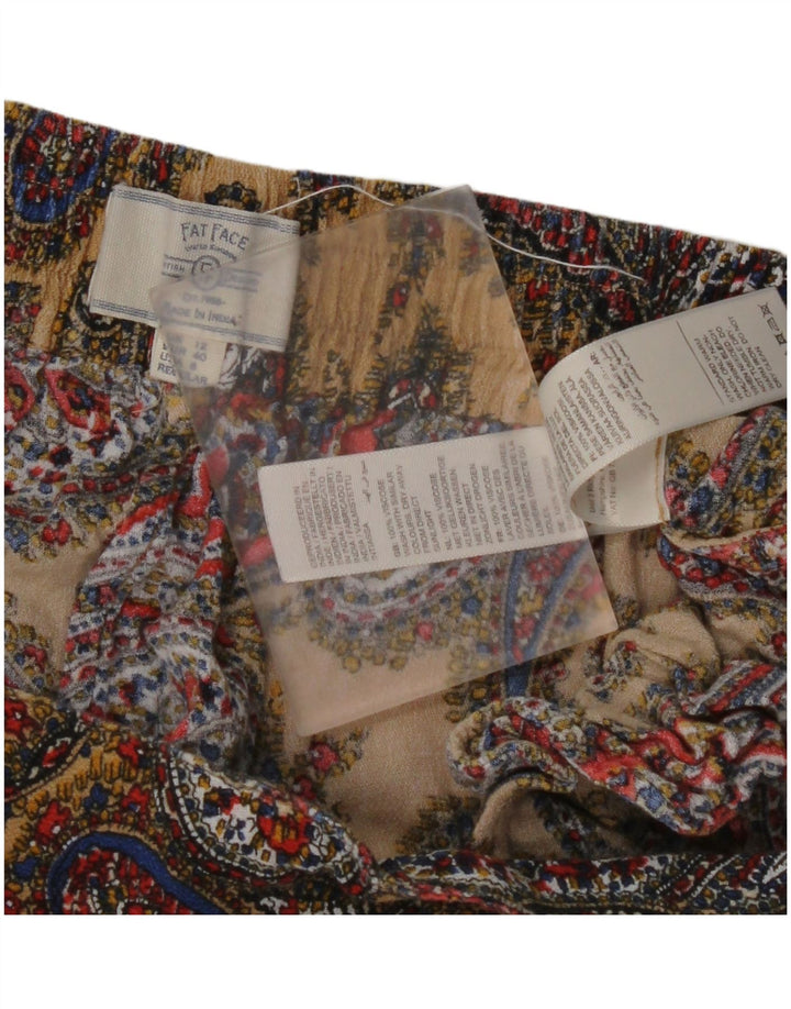 FAT FACE Womens High Waist Trousers UK 12 Medium W30 L27 Multicoloured