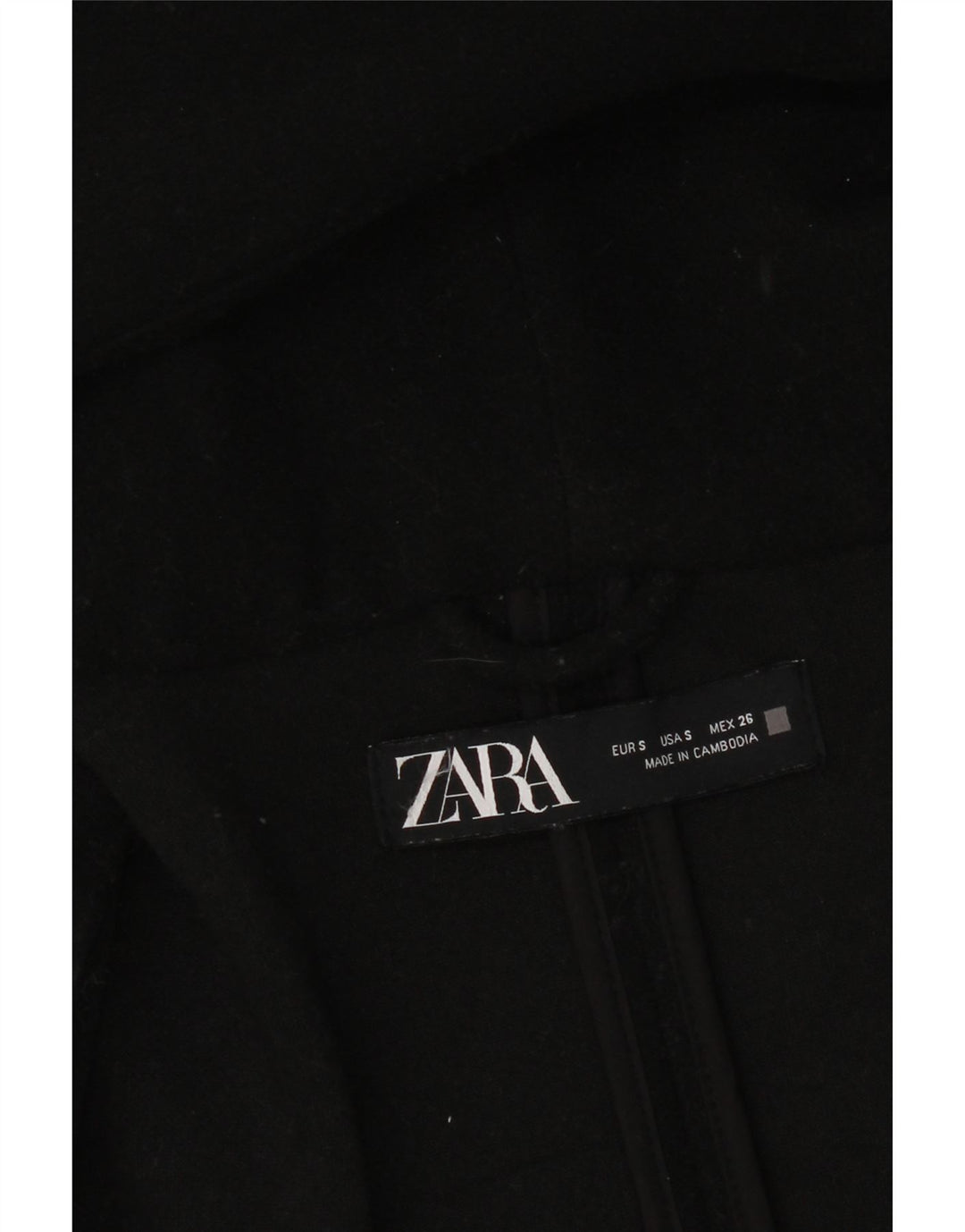 Zara Womens Hooded Oversized Overcoat UK 10 Small Black