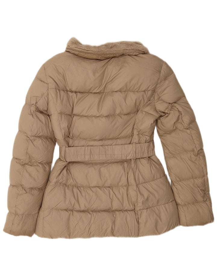 Zara Womens Padded Jacket UK 6 XS Beige Polyester