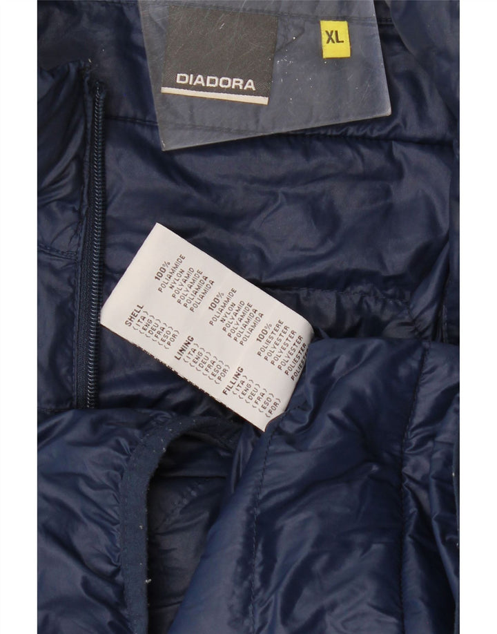 DIADORA Mens Padded Jacket UK 42 XL Navy Blue Polyamide
