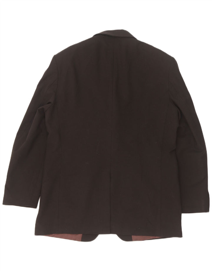 Marks & Spencer Mens 3 Button Blazer Jacket UK 42 Large Black Polyester