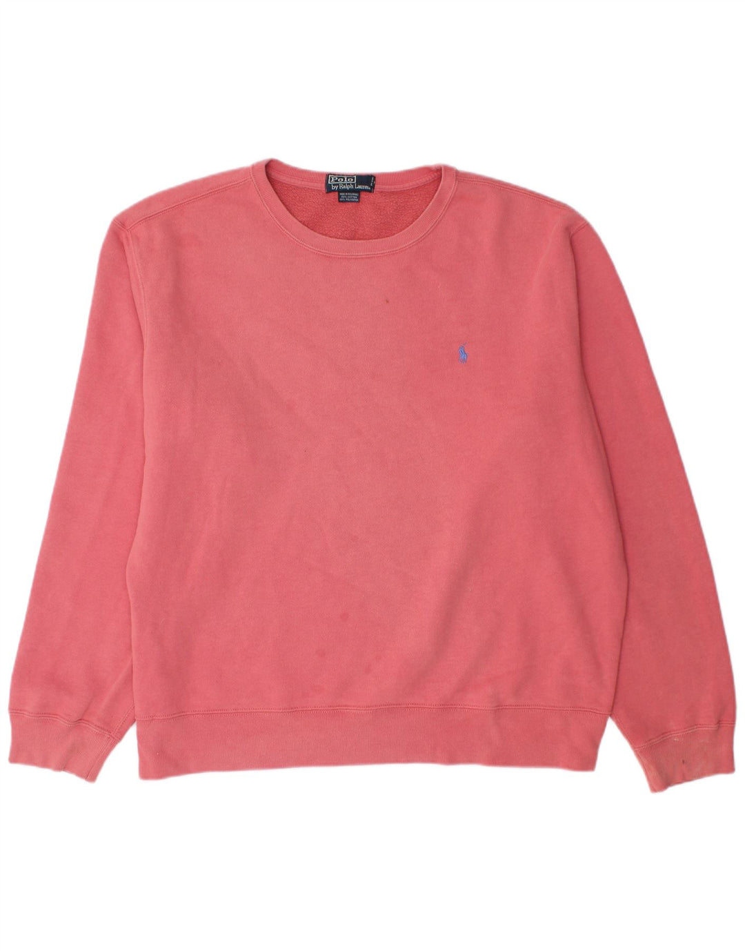 POLO RALPH LAUREN Mens Sweatshirt Jumper XL Pink Cotton