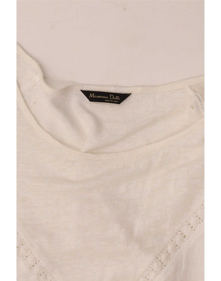 Massimo Dutti Womens Blouse Top UK 12 Medium White