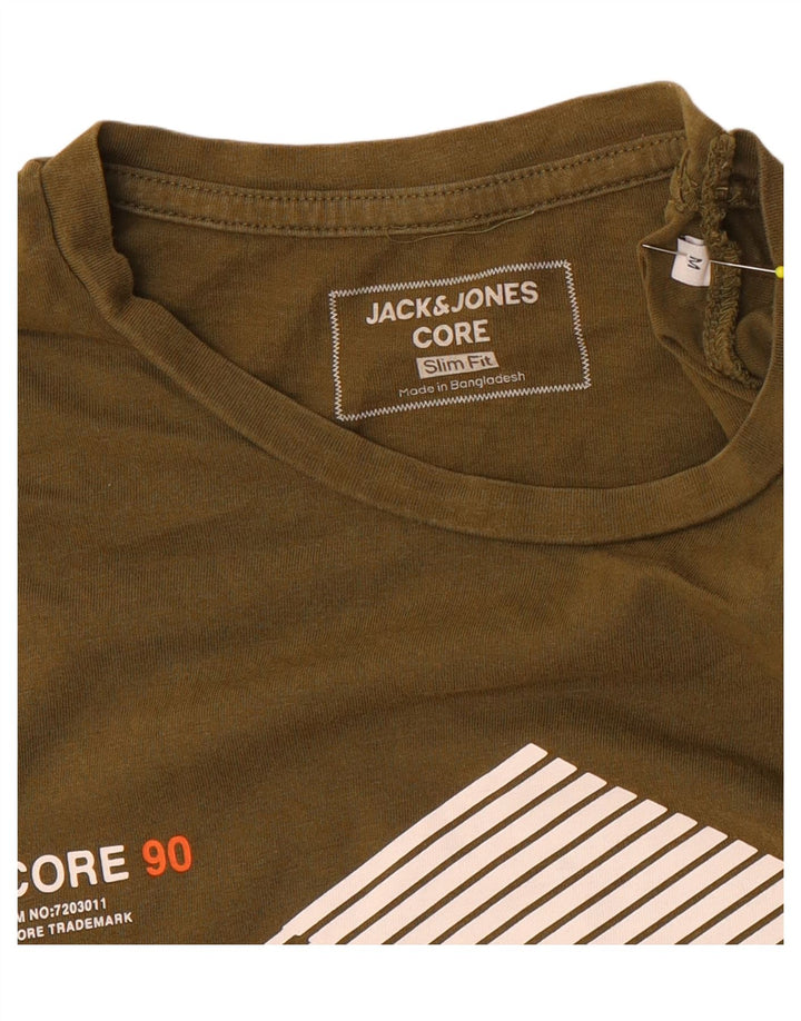 Jack & Jones Mens Slim Fit Graphic T-Shirt Top Medium Khaki