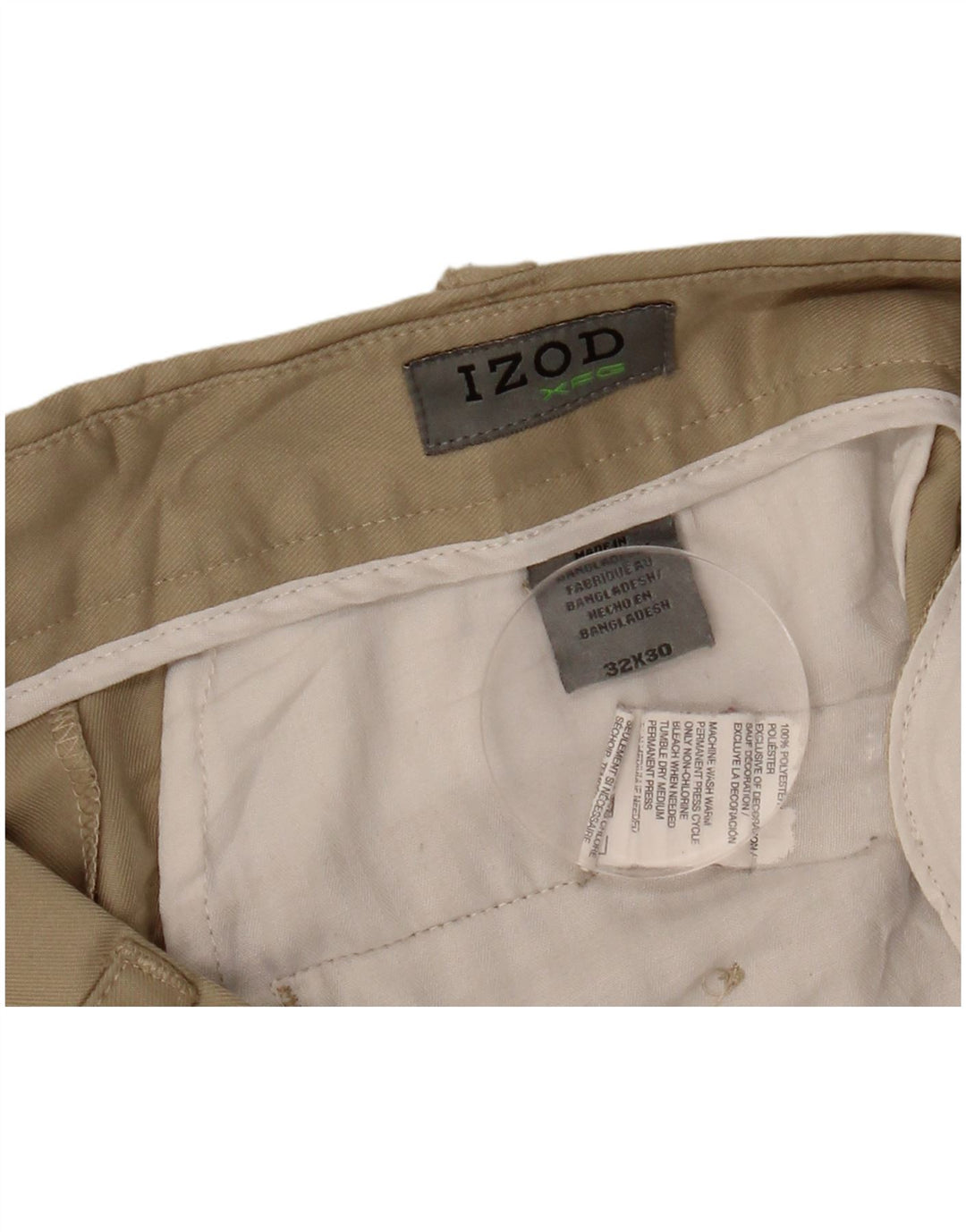 IZOD Mens Pegged Chino Trousers W32 L30 Beige Polyester