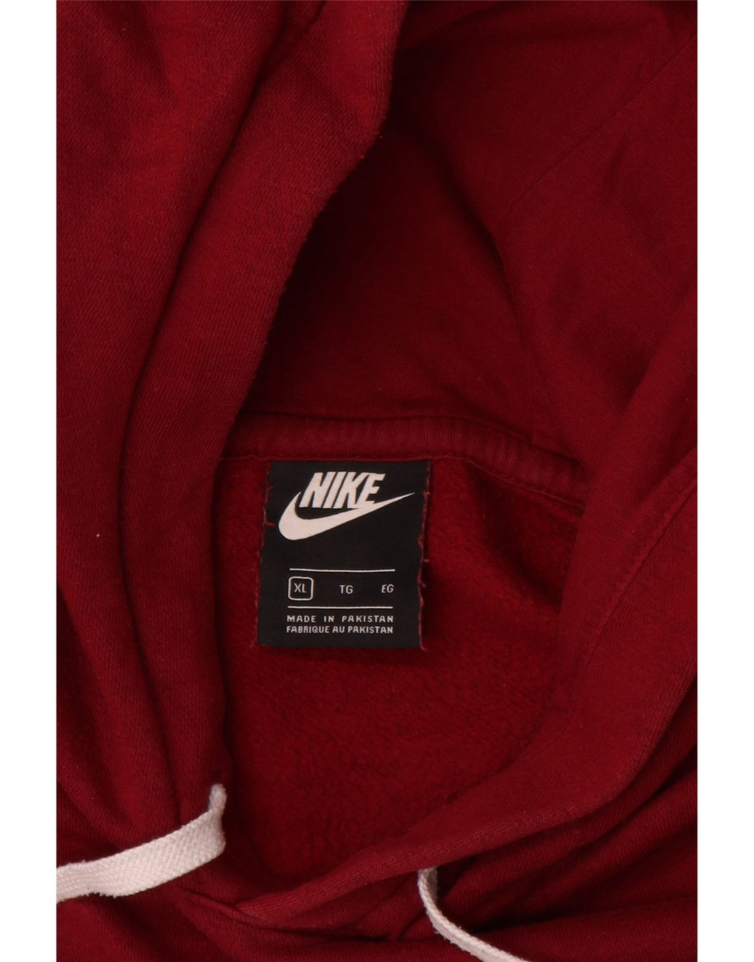 NIKE Mens Graphic Hoodie Jumper XL Burgundy Cotton