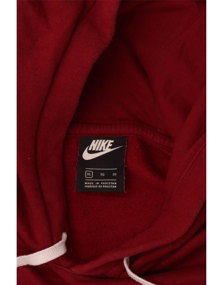 NIKE Mens Graphic Hoodie Jumper XL Burgundy Cotton
