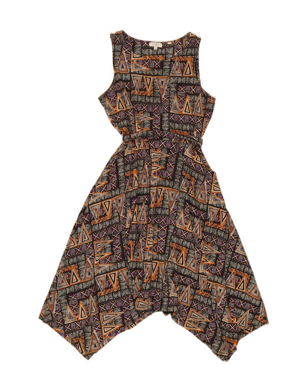 FAT FACE Womens Sleeveless Maxi Dress UK 12 Medium Multicoloured Geometric