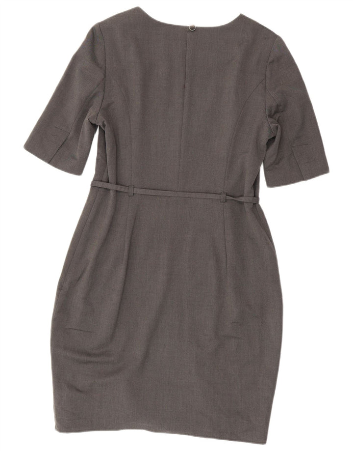 TED BAKER Womens Sheath Dress Size 4 Large Grey Viscose