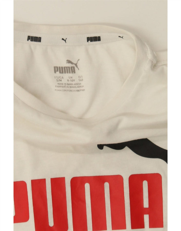 PUMA Boys Graphic T-Shirt Top 9-10 Years White Vintage Puma and Second-Hand Puma from Messina Hembry 