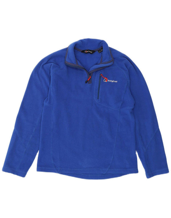 Berghaus Mens Zip Neck Fleece Jumper Small Blue Polyester