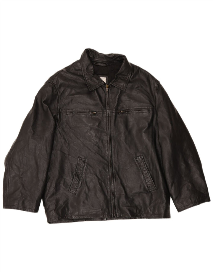 CONBIPEL Mens Free Heron Leather Jacket IT 50 Large Black Leather